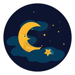 蓝色天空的剪贴板带有恒星和月亮矢量或颜色插图背景图片