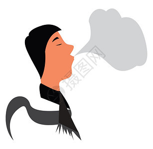 吸烟的男子或向量彩色插图图片