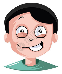 年轻人态度小男孩在白色背景上非常调皮的插图矢量插画