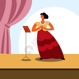 古典音乐会唱歌的女歌手背景图片