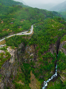 挪威旅游路线行目的地山区视图片