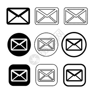 简单签名电子邮件图标符号集信封高清图片素材