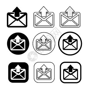 简单签名电子邮件图标符号集偶像高清图片素材