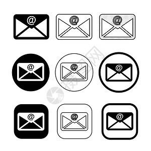 简单签名电子邮件图标符号集图片