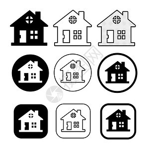 简单房屋和主图标符号图片