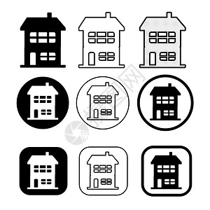 建筑图标简单房屋和主图标符号背景