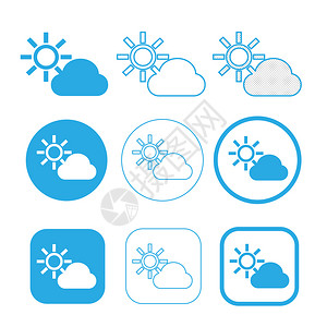 图标天气简单云点图标符号背景