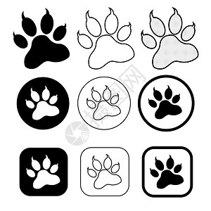 简单动物爪打印图标符号图片