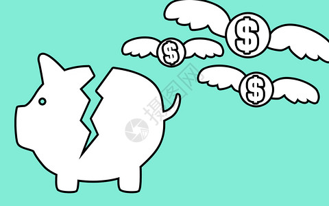 从小猪银行飞走的钱3D高清图片
