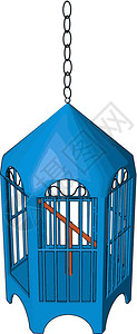 鸟笼通常用网条或铁丝圈用来限制鸟矢量的彩色图画或插制成的笼子图片