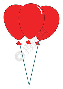 卡通红色气球矢量设计插图背景图片