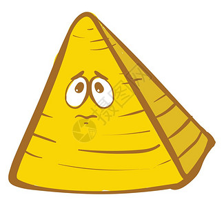 金字塔的外表是三角形顶端汇合到一个点上金字塔的外表有可爱一面表达悲伤向量颜色图画或插图片