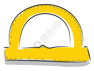 黄色尺子卡通黄色几何标尺矢量设计插图插画