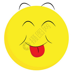 可爱的黄色球有微笑向量颜色图画或插图片