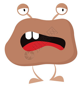 一个独自站着的大嘴巴张开怪物带着愤怒的外表矢量彩色绘画或插图背景图片