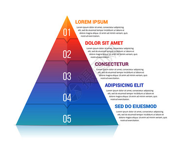 包含五个元素软梯度颜色矢量eps10插图的金字塔成像模板金字塔成像图图片