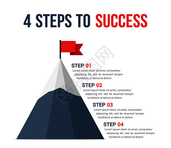 卡子拉山4成功信息地理领导力动机概念矢量eps10插图等步骤插画