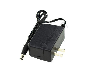 黑色电动适配器的图像孤立在白色背景上计算机硬件图片