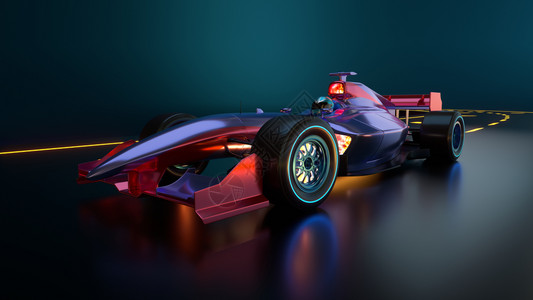 车牌没有品的赛车由我自己设计和仿制3D插图图片