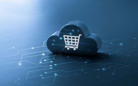 在线购物全球商业概念的云技术图标图片