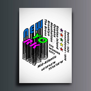 纽约传单招贴画小册子封面和其他印刷产品的艺术打字矢量图示纽约传单海报小册子封面和其他印刷产品的艺术打字图片