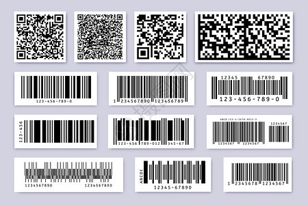 条码标签产品条纹码徽章和工业克孤立符号矢量集产品销售货物跟踪和库存代号标签识别码产品标签条纹货物跟踪和库存编号识别码图片