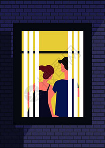 男人和女解决纠纷分歧家庭问题男人和女解决家庭问题两个人在公寓过夜户外看窗图片