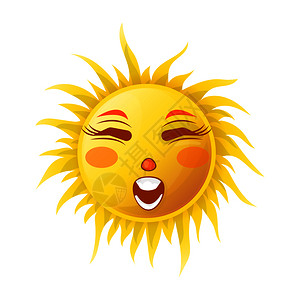 卡通微笑表情的太阳矢量元素图片