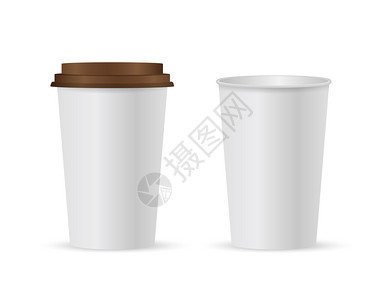 使用棕色帽子和杯架的近身咖啡孤立于白色背景上矢量I说明关闭含棕色帽子和杯架的外服咖啡图片