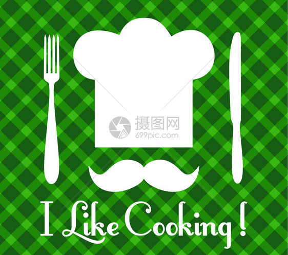 厨房工具的图标餐厅背景厨房图标绿色工具集图片