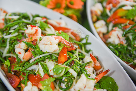 虾新鲜海蔬菜番茄健康沙拉配方图片