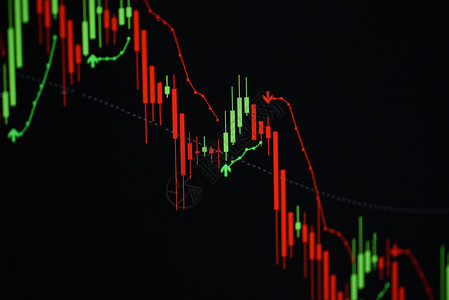 金融数字背景箭头金融背景箭头商业图表在向下趋势表跌时降低股票危机红色价格图片