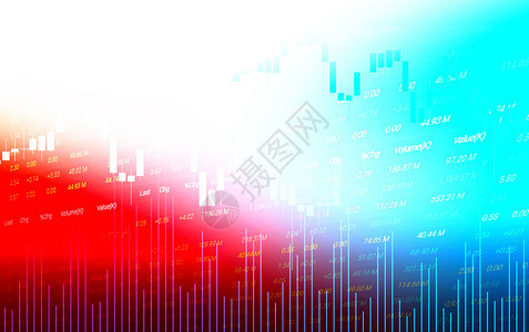 证券交易所市场或前期交易图表分析投资指标金融董事会商业图表显示烛台双接触量增长经济数字显示彩色图片