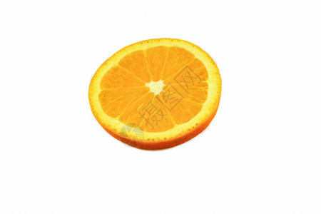 白底隔离的橙色水果片图片