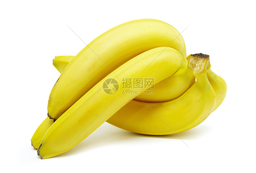 白底孤立的香蕉水果