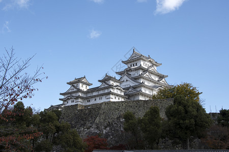 日本兵库县秋季美丽的白色喜木吉城堡是日本最大的访问次数最多的城堡图片