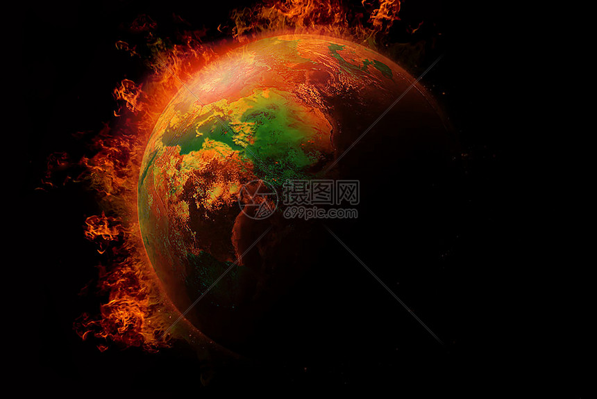 全球灾难和升温污染概念全球火灾焚烧美国航天局提供的这一图像要点图片