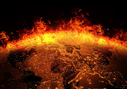 全球灾难和升温污染概念图片
