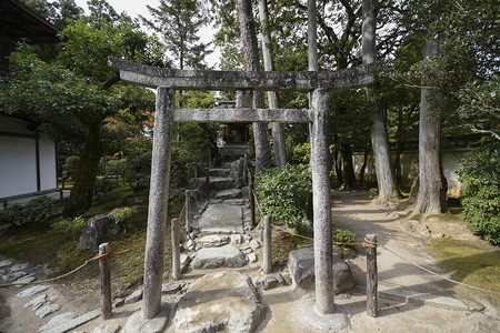 日本京都秋季银井二殿背景图片