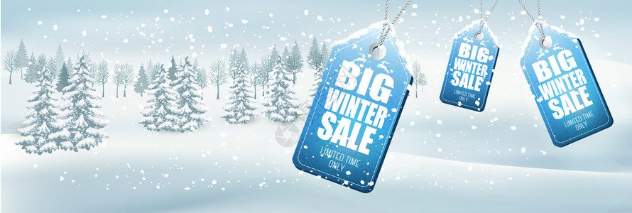 冬季销售背景有冬季风和森林图片
