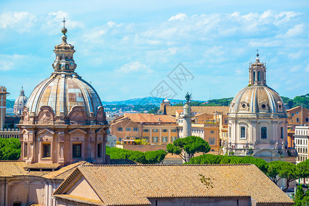 罗马的Domes在罗马的历史建筑关闭意大利图片