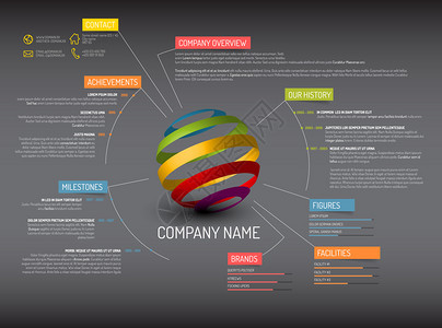 矢量公司概览设计模板暗版图片