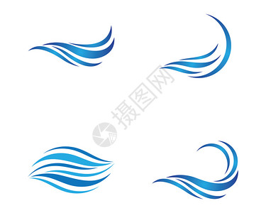 帆板水浪标志矢量图示设计背景
