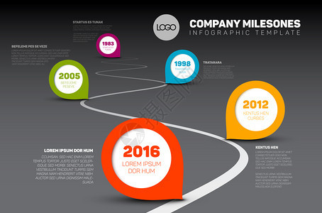 定时线模板在一条弯曲道路线上有指针暗时线版本图片