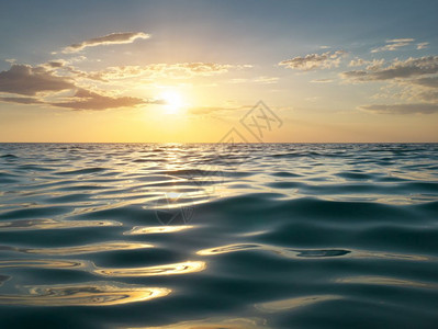 海浪紧低角度日落拍摄美丽的自然构成设计的要素图片