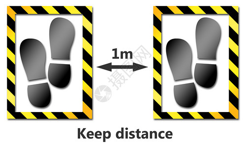 1米距离保持距离社交为1米3D翻转背景