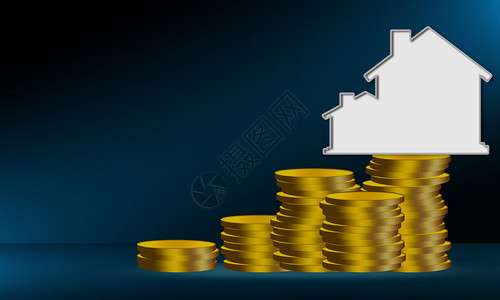 房地产投资和住抵押贷款金融概念3D图片