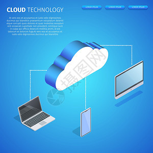 云层技术容器复制空间计算机存储主服务器数据中心信息技术网络主机基础设施蓝尼昂光化梯度背景3D测量矢说明云层技术广场带复制空间图片