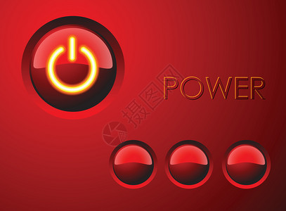 红色能源按钮图片