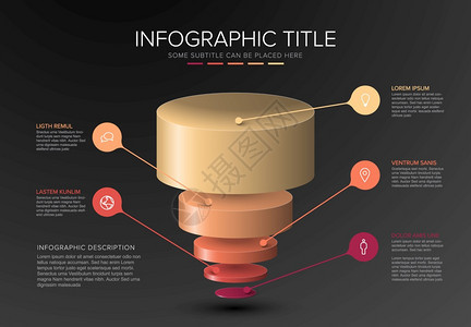含有材料结构五个圆层的矢量人口层模板漏斗反向金字塔光背景模板图片